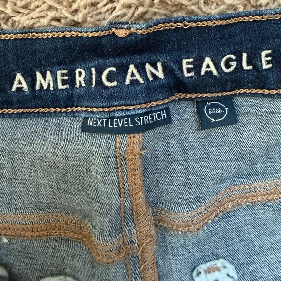 American Eagle Outfitters Dark Blue Flare Jeans - Picture 3 of 7